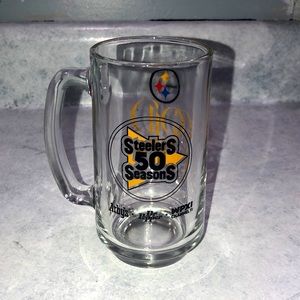 Vintage Steelers 50th Anniversary Glass Mug 1982